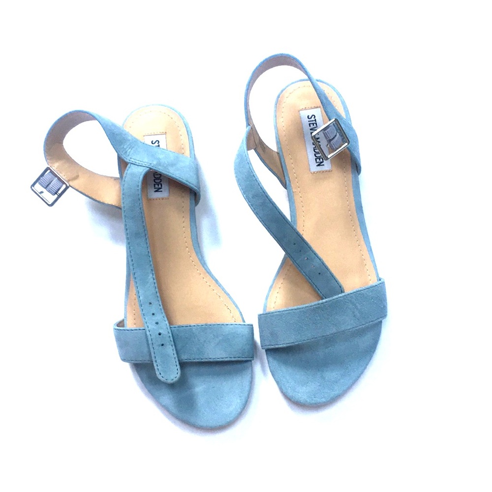 New Steve Madden Cache light blue suede sandals